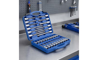 Socket and Bit Set Organized Tool Set with Carrying Case Clamshell Tool Kit with Carrying Case for Garage, Workshop
