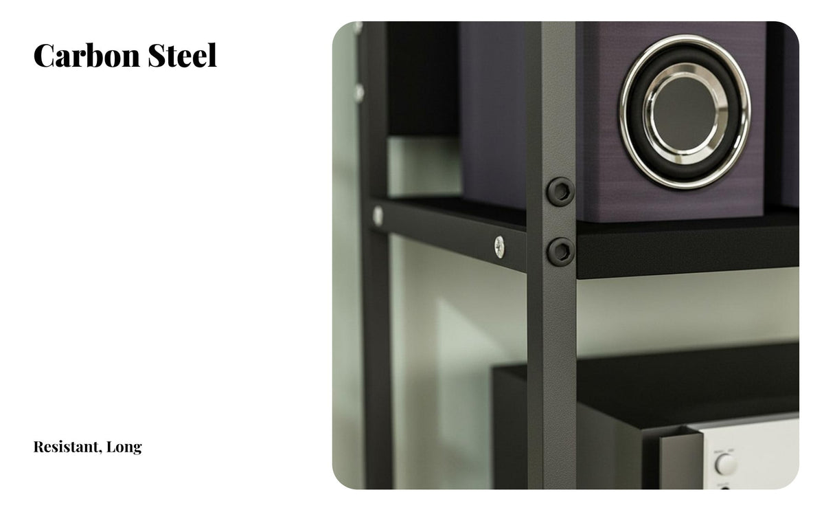 Heavy Duty Audio Equipment Rack Stable and Sturdy Multi-Tier Amplifier Shelf Easy Assembly Multi-Tier Media Equipment Stand Space-Saving Design for Audiophiles, Home Theater Enthusiasts, Studio, Living Room