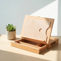 Tabletop Easel with Drawer Beechwood Table Easel with Drawer Portable Sketch Box for Students, Classroom