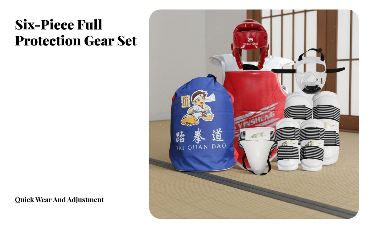 Padded Taekwondo Safety Gear Set Shock Absorbing Taekwondo Sparring Gear Set Sponge Filling Full Body Sparring Protective Gear Long-Lasting for Combat Arts Practiti Single Rs, Adults, Beginners, Training, Competition, Dojang, Dojo