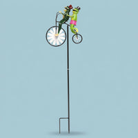 Frog Windmill Metal Garden Stakes Outdoor Decoration, Iron Ground Stake for Patio Decor, Yard Ornament for Gardeners and