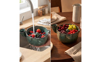 Fruit Bowl with Strainer Compact Fruit Washing Bowl Sturdy Kitchen Tool for Sink