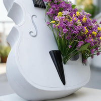 Hollow Opening Cello Planter Compact Size Resin Cello Ornament Realistic Design Musical Instrument Planter Decorative
