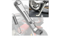 Aluminum Alloy Motorcycle Side Stand with Spring CNC-Machined Motorcycle Kickstand Spring Short Silver for Motorcyclists, Riders, Custom Builds