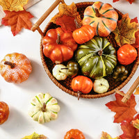 Halloween Decorative Foam Pumpkin, Maple Leaf, Pinecone Set for Party Props