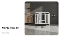 Easy to Clean Indoor Dog Crate Safety Lock Heavy Duty Dog Crate Rust-Resistant Rolling Pet Kennel Paw-Friendly Grid for Small Dogs