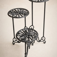 3-Tier Plant Stand Ornate 3-Tier Plant Shelf Heavy-Duty Furniture for Balcony