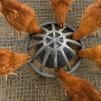 Automatic Chicken Feeder, 30 cm Diameter Plastic Chicken Seed Dispenser, 12 Ports for Poultry