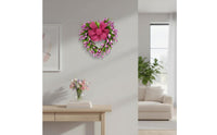 Heart Artificial Flower Wreath Festive Bow Valentine tulip Wreath Low Maintenance Home Decor for Wall Display