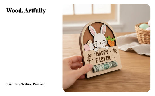 Themed Money Present Plaque Multi-Occasion Designs Rolled Bill Display Keepsake Decoration Money Holder for Adults, Birthday Parties, Holidays