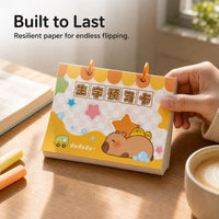 Primary School Chinese Character Practice Cards - Capybara/Panda Themed Pre-Study Notebook for Grades 1-3