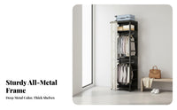 Customizable Layout configurable Open Wardrobe DIY Assembly Freestanding Closet with Shelves and Hanging Rails Space-Saving Garment Rack System Easy to Assemble for Apartment Dwellers, Renters, Homeowners, changing area