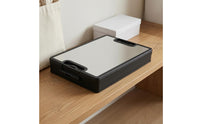 Textured Surface Foldable Trunk Storage Box Ribbed Sides Hard-Shell Trunk Box Fitted Lid Cargo Organizer Collapsible