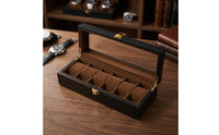Clear Watch Display Box Matte Watch Organizer with Glass Lid Slim Storage Hinged for Collectors
