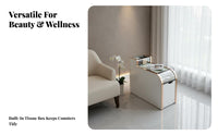 Spa Side Cabinet Light Luxury Design Multifunctional End Table Space Saving Narrow Tea Table with Storage for Salon Owners, Lounge Area