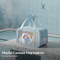 Portable Skincare Organizer Wet and Dry Separation Double Compartment Makeup Bag