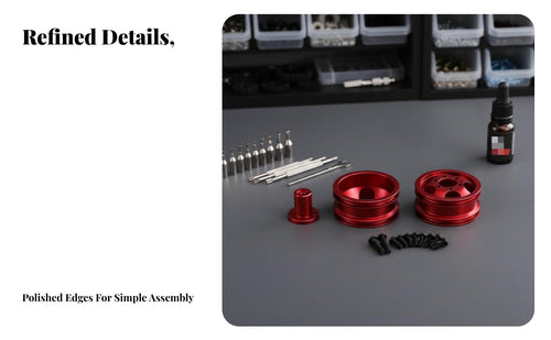 1/16 Scale Metal Wheel Hubs Long-Lasting Construction Performance Wheel Hub Set RC Vehicle Aluminum Rims Wear Resistant Model