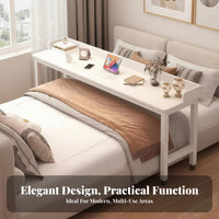 Bedside Table Space Saving Mobile Cross-Bed Table Multi-Functional Rolling Bed Desk for Students, Home Office Workers, Study, Hospital, Living Room