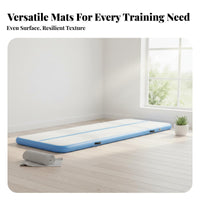 Easy to Inflate/Deflate Inflatable Gymnastics Mat Leak-Proof Air Track Tumbling Mat Portable Inflatable Training Floor Waterproof for Mind-Body Practice Practitioners, Cheerleaders, Home, School, Outdoor, Beach