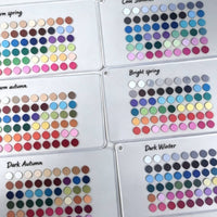 6 Pieces Rounded Corners Seasonal Color Reference Card Punched Hole Season Color Card