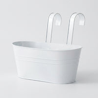 Plant Pots with Spray Paint Finish for Hanging Plant Displays, Metal Planter with Detachable Hook, Balcony Planters for Railing, Wall Planter