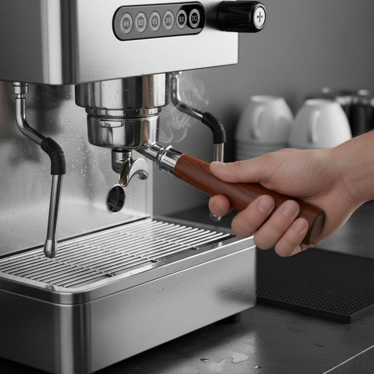 Improves Extraction 51mm Bottomless Portafilter Reduces Spraying Espresso Portafilter Set Three Ear Coffee Handle for Baristas, Home Cafe