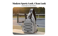 Pickleball Paddle Bag Large Capacity Pickleball Shoulder Bag Single Strap Sports Backpack Multiple Pockets Water Bottle Holder
