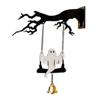 Welcome Sign with Bell Halloween Wall Hanging Welcome Sign Spooky for Homeowners