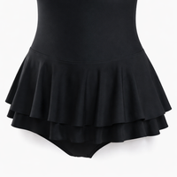 Swimsuit for Women with Stylish Backless Design and Skirted Control, Padded One-Piece in Polyester for Water Sports