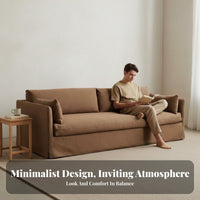 3-Seater Couch Minimalist Design Three-Seater Fabric Settee machine-washable Cover Sofa for Homeowners, Apartment Dwellers, Home, Creamyice, Bedroom