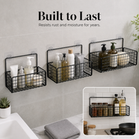 Wall-Mounted Bathroom Kitchen Storage Shelf No-Drill Organizer