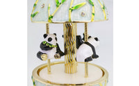 Wildlife Themed Musical Box Enamel Look Rotating Display Musical Box Gold Tone Ornament for Desk