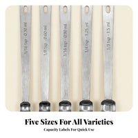 5 Pieces Flat Handle Mini Measuring Spoons Hanging Hole Square Bowl Measuring Spoons Baking Use