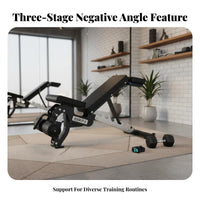 Commercial Grade Adjustable Weight Bench Heavy Duty Construction Incline Decline Bench High-Density Foam Padding Strength Training Equipment Quick Adjustment for Bodybuilders, Weightlifters