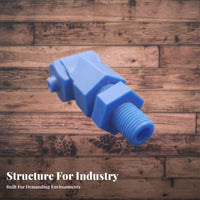 Right Angle Full Cone Nozzle Detachable Three-Piece Design 90 Degree Solid Cone Nozzle PP Construction Industrial Component for Gas Scrubbing