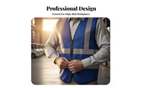 Reflective Vest Breathable Material Construction Worker Vest Lightweight for Road Workers, Security Personnel, Outdoor Work, Roadside, Warehouses
