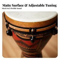 Easy to Learn Djembe Sturdy African Drum High-Quality Sound Percussion Instrument Rope-Tuned for Beginners, Musicians, Home Practice, Jam Sessions, Live Performances, Outdoor Gatherings