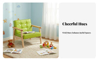 sturdy Wood Frame Upholstered Mini Couch Removable and cleanable Cover creaturethe childed Mini Sofa Soft Upholstery children's Furniture Sturdy Construction for Toddlers, Preschoolers, Kindergarten, literature Corner, Playroom, Nursery