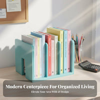 Transparent Expandable Bookend Space-Saving Book Holder Adjustable Desk Shelf Sturdy backing for Students, educators, Kids, School, Study Room, Library, Home