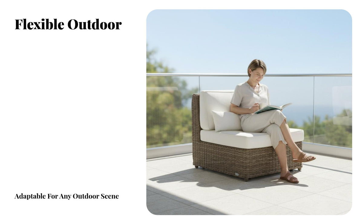 Corner Wicker Sofa Set Nordic with aesthetic Patio Seating weather-resistant Outdoor Furnishing for Garden lovers, Homeowners, Balcony, rearyard, waterside