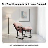 Can Lie Flat Reclining Rest Chair Ergonomic Design Zero Weightless Recliner Full Body Support Indoor Furniture High Load Capacity for Office Workers, Students, Seniors, Dorm Room, Bedroom