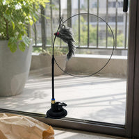 Interactive Cat Teaser Toy with Suction Cup Base and Replaceable Heads