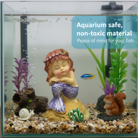 Aquarium Resin Ornaments Ocean Landscape Decor Set with Shells, Starfish, Sailboat, and Lighthouse