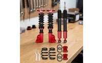 4 Pieces Chassis Strut Kit with Coil Performance-Focused Strut and Shock Absorber Assembly Kit Threaded for Automotive Enthusiasts, Motorsport Activities
