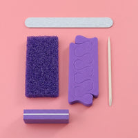 Foot Pedicure Kit for Home Use, 5 Piece Pumice Stone and Buffer Set with, Nail Grooming Tools for Removal and Smooth Heels