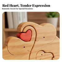 Wooden Animal Family Connection Piece Maternal Appreciation Day Gift Family Statue Home Decoration for Mom, Parents