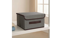 Foldable Storage Box with Lid Collapsible Storage Box with Lid Container Compact for Shelf, Bedroom