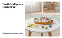 Develops Hand-Eye Coordination Electric Rotating Fishing Game Improves Fine Mechanical Skills Musical Fishing Toy Set Parent-Child Bonding Aquatic Creatures Catching Game Music on/disable Switch for Children, Preschoolers, Toddlers, Party