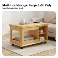 Space-Saving Expandable Storage Trolley Mobile Design Multi-Tier Rolling Shelf Versatile Functionality Coffee Table Sturdy Construction for Apartment Dwellers, Homeowners, Entertainers, Living Room, Balcony, Home Office, Dining Area