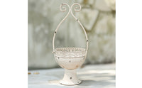 Metal Planter with Handle Vintage Pedestal Rustic Metal Planter Pot for Gardeners, Patio, Balcony, Porch